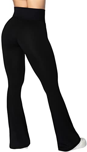 Black flared leggings