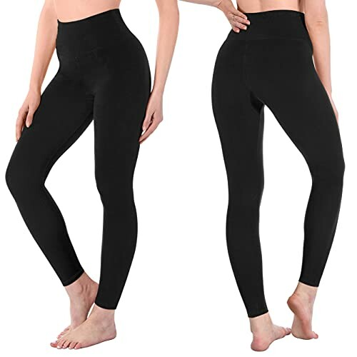 Black leggings shown from front and back views.