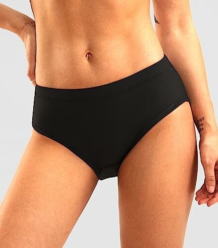 Woman wearing black underwear