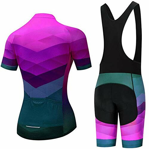 Colorful cycling jersey and bib shorts set