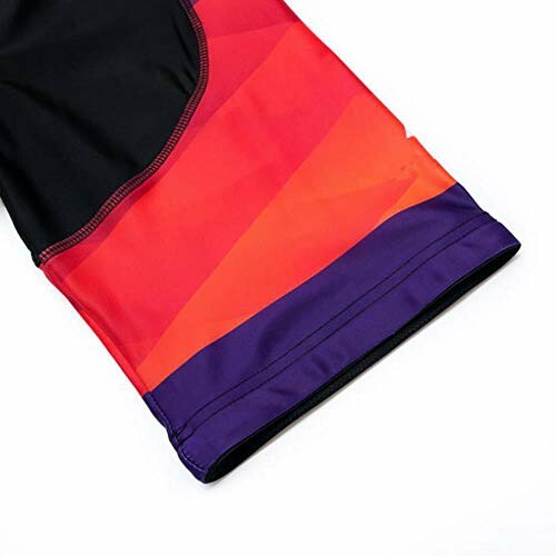 Close-up of colorful cycling shorts with gradient design