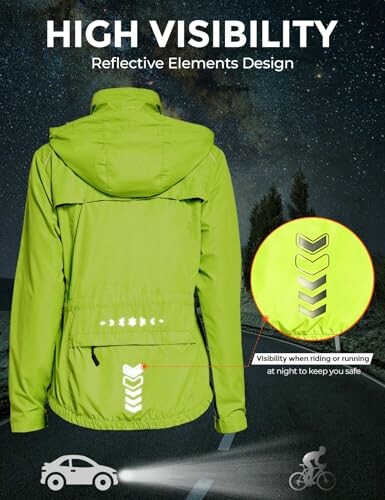 High visibility jacket with reflective elements for safety.