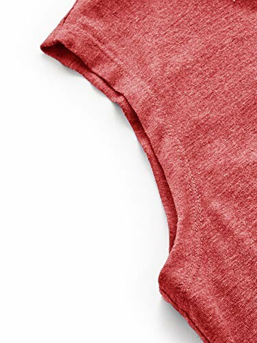 Close-up of a red t-shirt sleeve on a white background.