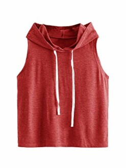 SweatyRocks Women's Summer Sleeveless Hooded Tank Top