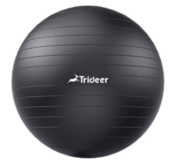 Trideer black exercise ball with logo